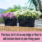 LaLaGreen Outdoor Rail Planter (17 in, 6 Pack) Black Metal Deck Fence Pots - Image 7