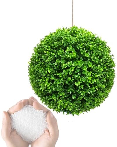 Artificial Plant Topiary Ball Dia 14in, Faux Decorative Balls, Decorative Faux Dried Moss Balls, Garden Spheres Outdoor, Outdoor Green Topiary Sphere Garden Ball, Tree and Bush Substitute by ATYUJKB