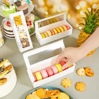 Sherr 150 Pcs White Macaron Boxes with Window, 7.7x2.6x2 Inch - Image 6