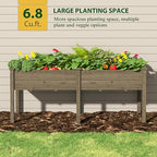 MUPATER 6'x1.8' Raised Garden Bed, Cedar Elevated Planter Box with 8 Drainage Holes, 6.8 Cubic Feet Potting Space, Wood Raised Garden Beds Outdoor with Six Legs for Garden, Patio and Greenhouse, Brown - Image 7