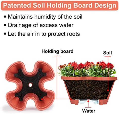 GameXcel Vertical Planter Tower - 3 Tier Stackable Garden Planters with Wheels and Tools Plant Pots for Strawberry Herb Flower and Vegetable Indoor Outdoor Use Red 2 Pack - Image 3