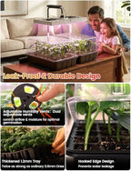 MetryGrow 48W Full Spectrum LED Grow Light Seed Starter Kit, 80-Cell Tray with 30W Heating Mat & Adjustable Dome, Waterproof Germination System for Healthy Indoor Seedlings - Image 7