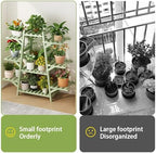 Bamboo Plant Stand 12 Tiered Plant Shelf Storage Rack Multifunctional Potted Flower Holder for Multiple Plants Bamboo Ladder Plant Rack - Image 3