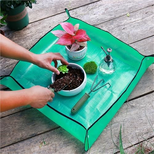 Repotting Mat Plant Mat Gardening Planting Mat Foldable Garden Flower Pots Mats Transplanting Waterproof Mats 50-100CM(50cmx50cm) - Image 2