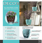 Gardenera 8.8" Deco Self Watering Pots for Indoor Plants in Jade (Set of 3) - Decorative Flower Pot with Water Level Indicator and Drainage Cartridge for All House Plants, Flowers and Herbs - Image 3