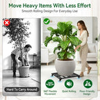 20" Plant Caddy with Wheels, Rolling Metal Plant Stand Holds up to 600 lbs, Square Plant Dolly with Lockable Caster Wheels for Large Planter Pots, Heavy Items, Indoor and Outdoor Use (black) - Image 2