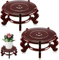 Geetery 2 Pcs 4–12 in Oriental Wooden Plant Stand Indoor Vase Stand, 8 in by Geetery
