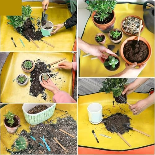 2 PCS Planting Mat Potting Pad Foldable Garden Plant Flower Pot Reusable Transplanting Waterproof Mats Home Gardening Supplies(68x68cm) - Image 6