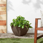 PSW Pot Collection 16x13 inch Plastic/Stone/Wood Composite Square Planter – No Drainage Hole (Drillable), Modern Indoor/Outer Pot for Flowers, Foliage, Succulents, Fairy Gardens, Chocolate - Image 5