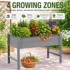 YEFU 48" Raised Garden Bed with Legs, HIPS Outdoor Garden Bed, Grey - Image 6