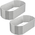 Raised Garden Bed Outdoor Upgrade Oval, 2 Pack Tall 8x4FT Galvanized Steel Raised Beds for Gardening, Above Ground Garden Bed Corrugated Metal for Vegetables and Flowers by CATMANOR