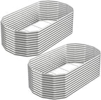 Raised Garden Bed Outdoor Upgrade Oval, 2 Pack Tall 8x4FT Galvanized Steel Raised Beds for Gardening, Above Ground Garden Bed Corrugated Metal for Vegetables and Flowers by CATMANOR