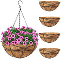 Sorbus 4 Pack Metal Hanging Planter Basket Huge 12 Inch Hanging Flower Pot Basket & Coco Coir Liner for Indoor/Outdoor Garden Décor, Perfect for Home, Garden, Patio, Deck (Black) by Sorbus