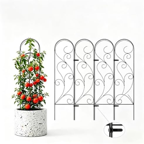 Zhongma 4 Pack 32" Metal Plant Trellis for Potted Plants Climbing,Indoor and Outdoor Fence Plant Support Trellis for Flower and Vagetable by Zhongma