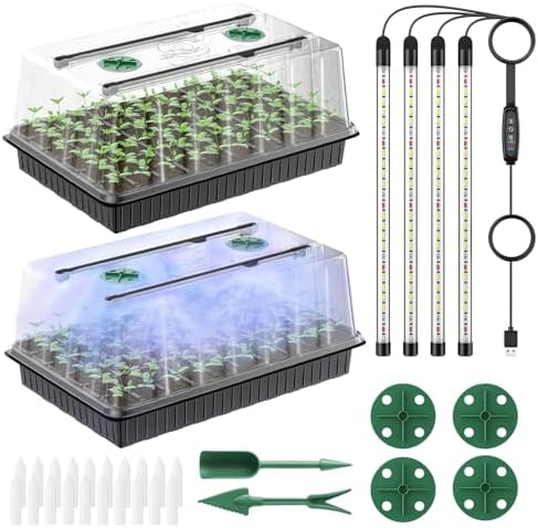 Pawfly 2 Pack Seed Starter Kit, 120 Cells, Seed Starter Trays by Pawfly