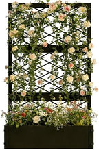 aboxoo 59" Metal Planter Box with Privacy Screen Trellis Raised Bed by aboxoo