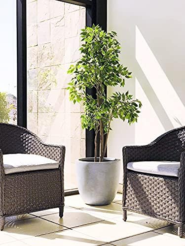 Kante Blue Gray Concrete Planter 14" Dia All-Weather Round Accent Pot - Image 5