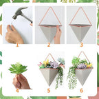 Rtteri 18 Pcs Wall Hanging Planter with Artificial Plant, Succulents, Gray - Image 4