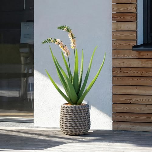 2.5ft Artificial Agave Plants, Fake Aloe Vera Plant with 13 Leaves in Brown Pot, Large Faux Floor Plant for Home Office Hotel Bedroom Patio Balcony or Garden Indoor Decor - Image 5