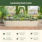 Vego garden Raised Garden Bed Kits, 17" Tall 9 in 1 8ft x 2ft Metal Raised Planter Bed Outdoor for Vegetables Flowers Ground Planter Box, Terra Cotta - Image 2