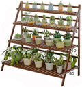 HUHJYUGE Bamboo Plant Stand Flower Pots Holder Display Shelf, Ladder Shelf Plants Organizer Rack for Patio Balcony Garden Home, Bookcase Planter Storage Shelving (4Tiers 102cm) by Unknown