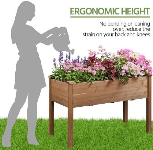 Yaheetech Raised Garden Bed 2Pcs Elevated Wood Planter Box, Dark Brown - Image 5