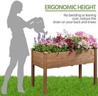 Yaheetech Raised Garden Bed 1Pcs Elevated Wood Planter Box, Dark Brown - Image 7
