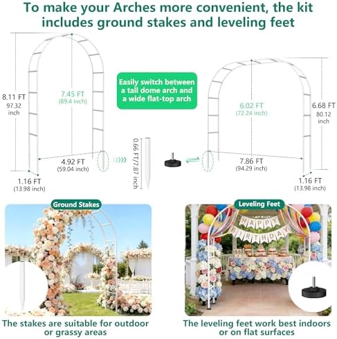 Thickened Rustproof Garden Arch Metal Trellis for Climbing Plants - Image 3