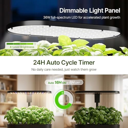 SUNCOZE Hydroponics Growing System, Smart Panel, 5L Removable Tank, 36W LED - Image 6