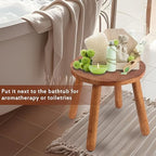 Round Solid Wooden Stool,Plant Stand,Step Stool,Walnut,15.8" H - Image 6