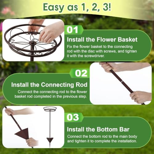 Tellingyou 4 Pack Adjustable Outdoor Flower Pot Stand, Plant Stands(Brown) - Image 7