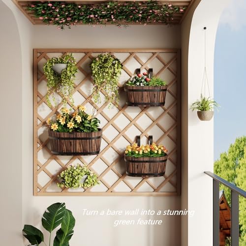 2Pack Wood Fence planters Window boxes planters Railing planter box porch - Image 6