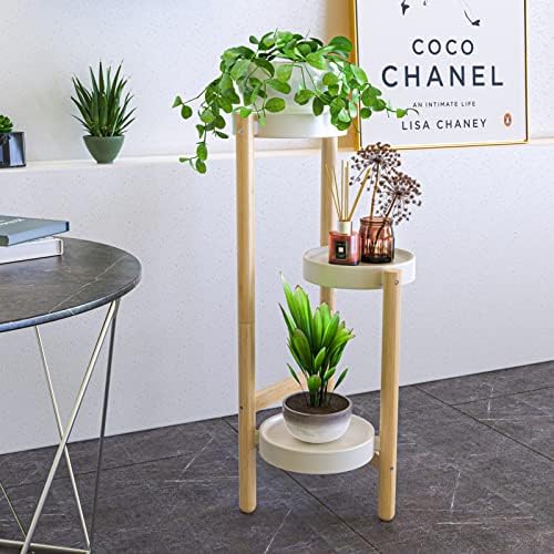 3 Tier Plant Stand Indoor, Tall Bamboo Corner Shelf for Multiple Plants - Image 5