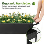 GARFANS Raised Garden Bed, Metal Raised Planter Box Outdoor with Legs, 2 Wheels and Shelf, Elevated Garden Bed Box for Vegetable Indoor Herb Flower Backyard Patio, 40" L x 16" W x 31.5" H - Image 3