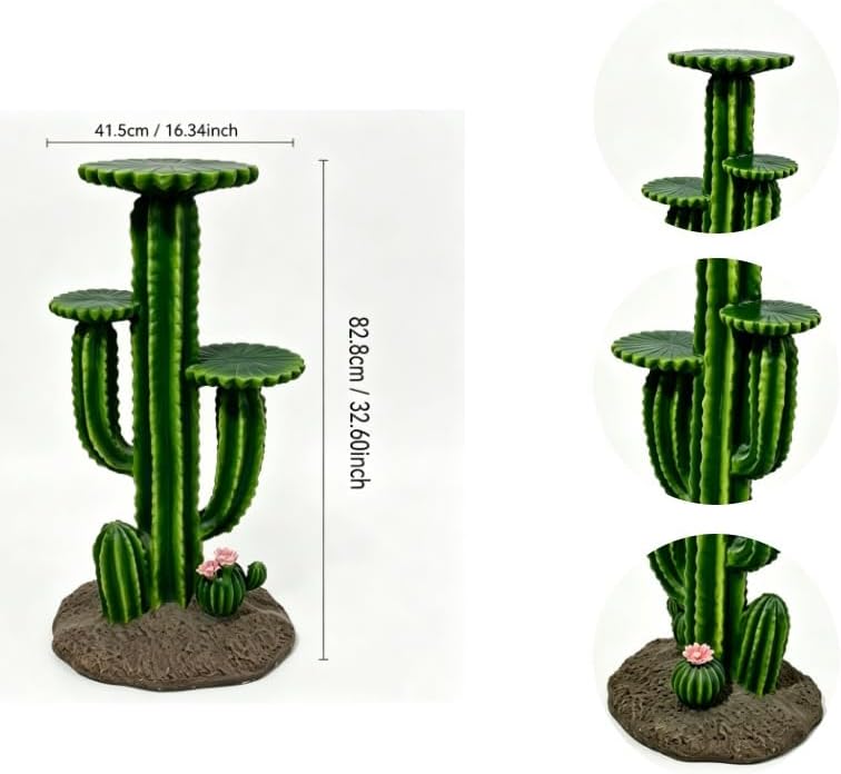 32" Resin Saguaro Cactus Plant Stand w/3 Shelves Outdoor Garden Decor Rack - Image 5