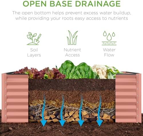 Best Choice Products 4x2x2ft Outdoor Metal Raised Garden Bed, Deep Root Box Planter for Vegetables, Flowers, Herbs, 119 Gallon Capacity, 100% Non Toxic Materials - Terracotta - Image 5