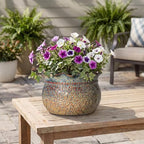 10 Inch Plant Pot, Ceramic Planter, Yellowish Brown - Image 4