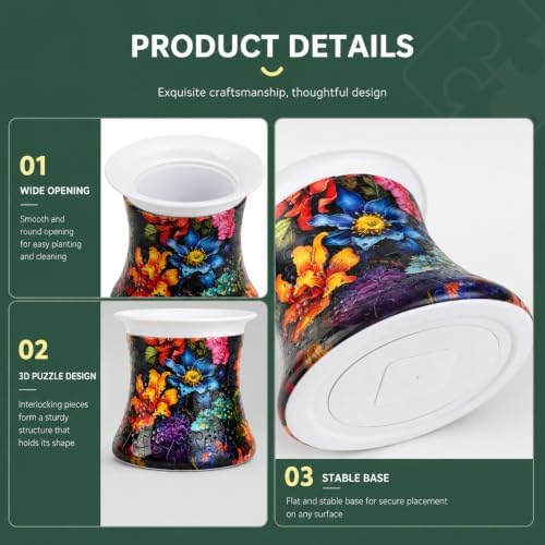 Decorative 3D Puzzle Vase with Planting Cup for Succulents&Small Flower - Image 2