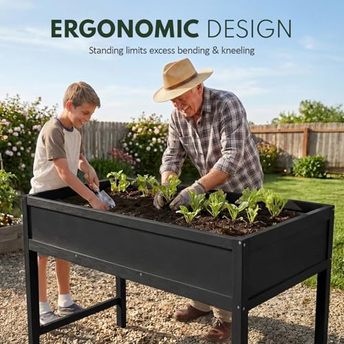PASAMIC Raised Garden Bed with Legs, 48" HIPS Sturdy Elevated Planter Box - Image 3