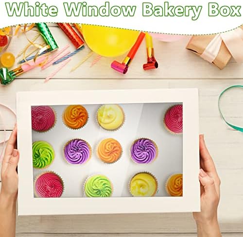 Gersoniel Half Sheet Cake Boxes with Window for Bakery, White, 10 Pack - Image 6