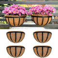 LaLaGreen Outdoor Wall Planter (12 in, 4 Pack) Black Metal Coco Liner Boxes by L%C3%A1L%C3%A1Green