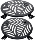 2 Pack 15 inches Extra-Large Metal Plant Caddy with Wheels Heavy-Duty Iron Rolling Plant Stand with Casters Indoor Outdoor Wheeled Plant Roller Base Pot Movers Plant Dolly Coaster Trolley Black by Planterhoma