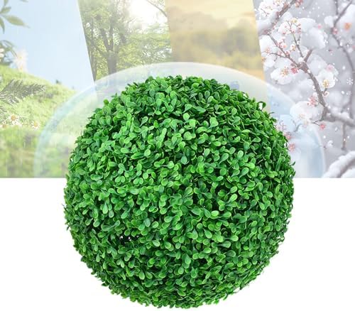 Artificial Plant Topiary Ball Dia 11in, Faux Boxwood Decorative Balls, Decorative Faux Greenery Fake Plants, Small Artificial Plants, Topiary Tree Plants, Grass Ball for Backyard Garden by ATYUJKB