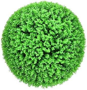 Decorative Faux Greenery Fake Plants 24in, Grass Balls Decorative Decor, Garden Spheres Outdoor, Decorative Balls for Home Decor, Artificial Plant Topiary Ball Tree by ATYUJKB