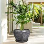 Ceramicfor Ceramic Planters for Indoor Plants - 10 Inch Plant Pot with Drainage Hole and Saucer, Large Flower Pot for Home Decor, Gray - Image 6