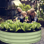 Winpull Raised Garden Bed Kit, 4x4x1 ft Round Galvanized Planter Box Outdoor with Safety Edging, Large Metal Raised Beds for Gardening Vegetables Flower Fruits (Avocado Green) - Image 5