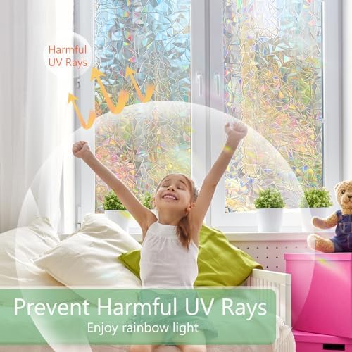 HIDBEA Window Privacy Film Static Clings,Rainbow Window Film,23.6in x 6.5ft - Image 4