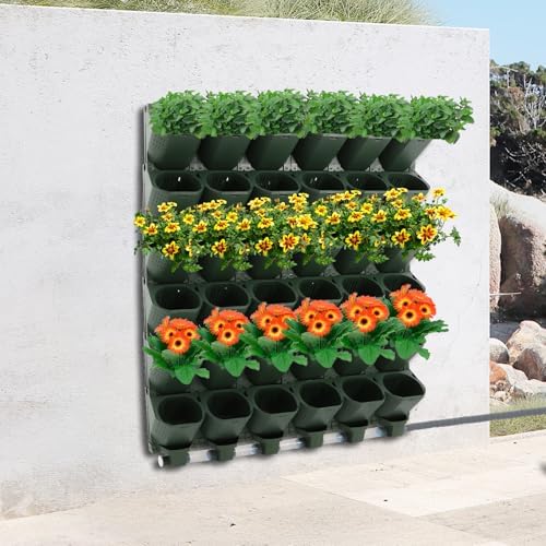 Self Watering Planters with Timer and Rain Sensor, 36-Pocket Wall Mounted Vertical Garden System - Automatic Drip Irrigation Kit for Indoor Outdoor Balcony, Grow Herbs Vegetables Flowers - Image 3