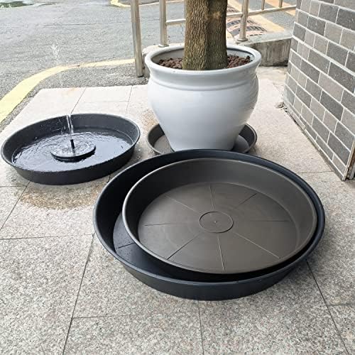2 Pack of 16 17 inch Plant Saucer (15 inch Base), 2.3" Depth, Plant Trays for Pots, Plastic Plant Saucers for Indoors, Bird Bath Bowls, Flower Pot Drip Trays for Planter (17", Black) - Image 7