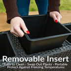 Sunnydaze 3-Section Wicker Raised Planter Box, 30.75" W x 11.75" D x 22" H - Image 2